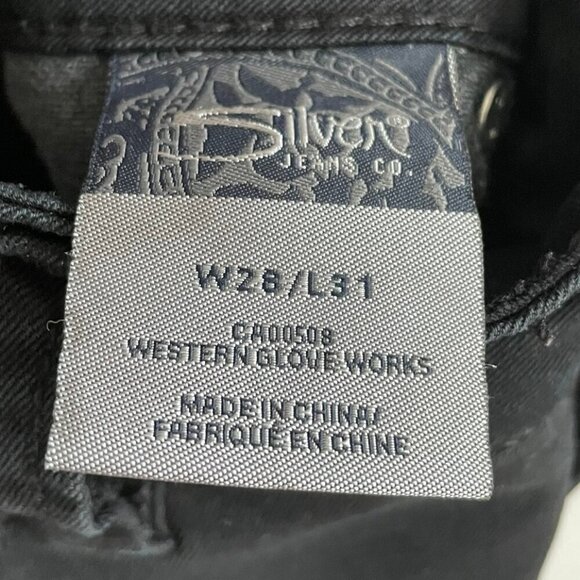 SILVER JEANS Suki Slim W28 L31 Black Women's Jeans, Flaw - Picture 11 of 16